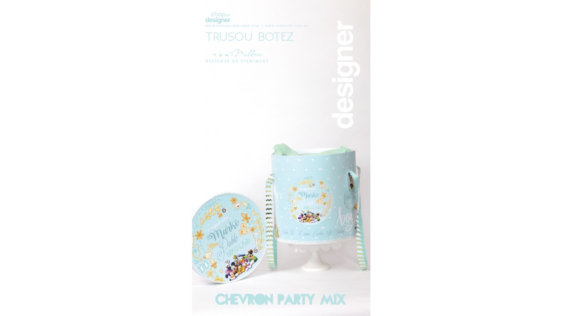 Trusou de botez brodat pentru baieti personaje din desene, Chevron Party Mix 7